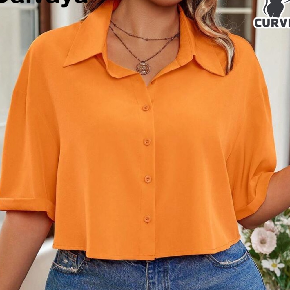 ✨ 3/$30 ✨ SHEIN Curve Drop Shoulder Blouse 4XL | Royal Blue Collared Top